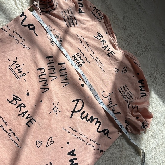 Puma Cotton Pink Short Sleeve Motivational Top Small - Picture 6 of 8
